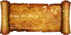 Toma Ádám névjegykártya